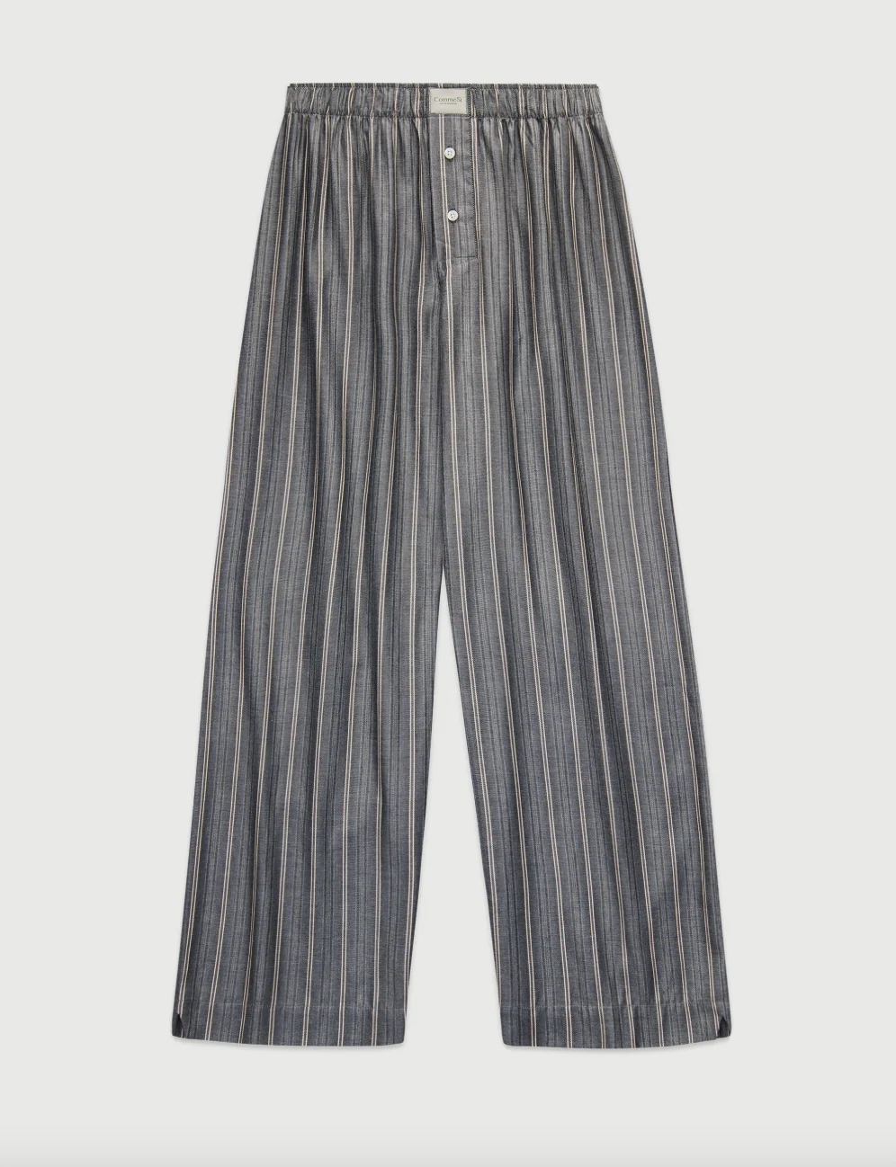 La Boxer Alta Pant in Grey Stripe Cotton Flannel - Image 4